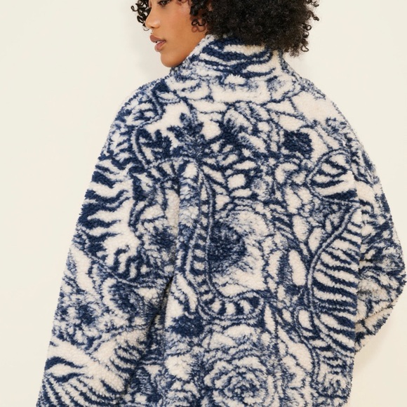 Damson Madder Ingrid Borg Bow Fleece Teddy Jacket - Picture 3 of 8